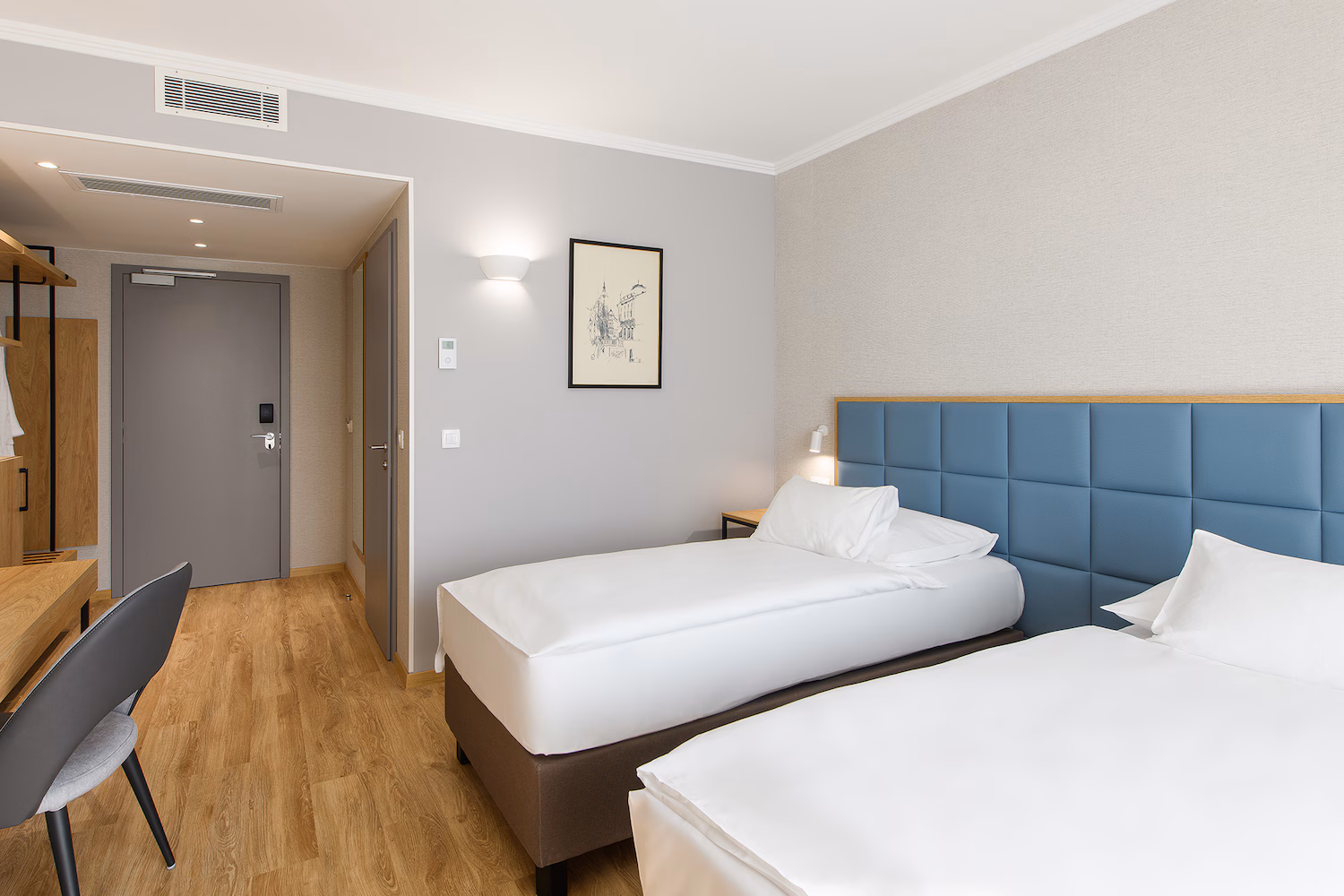 Superior Double or Twin Room interior with city view