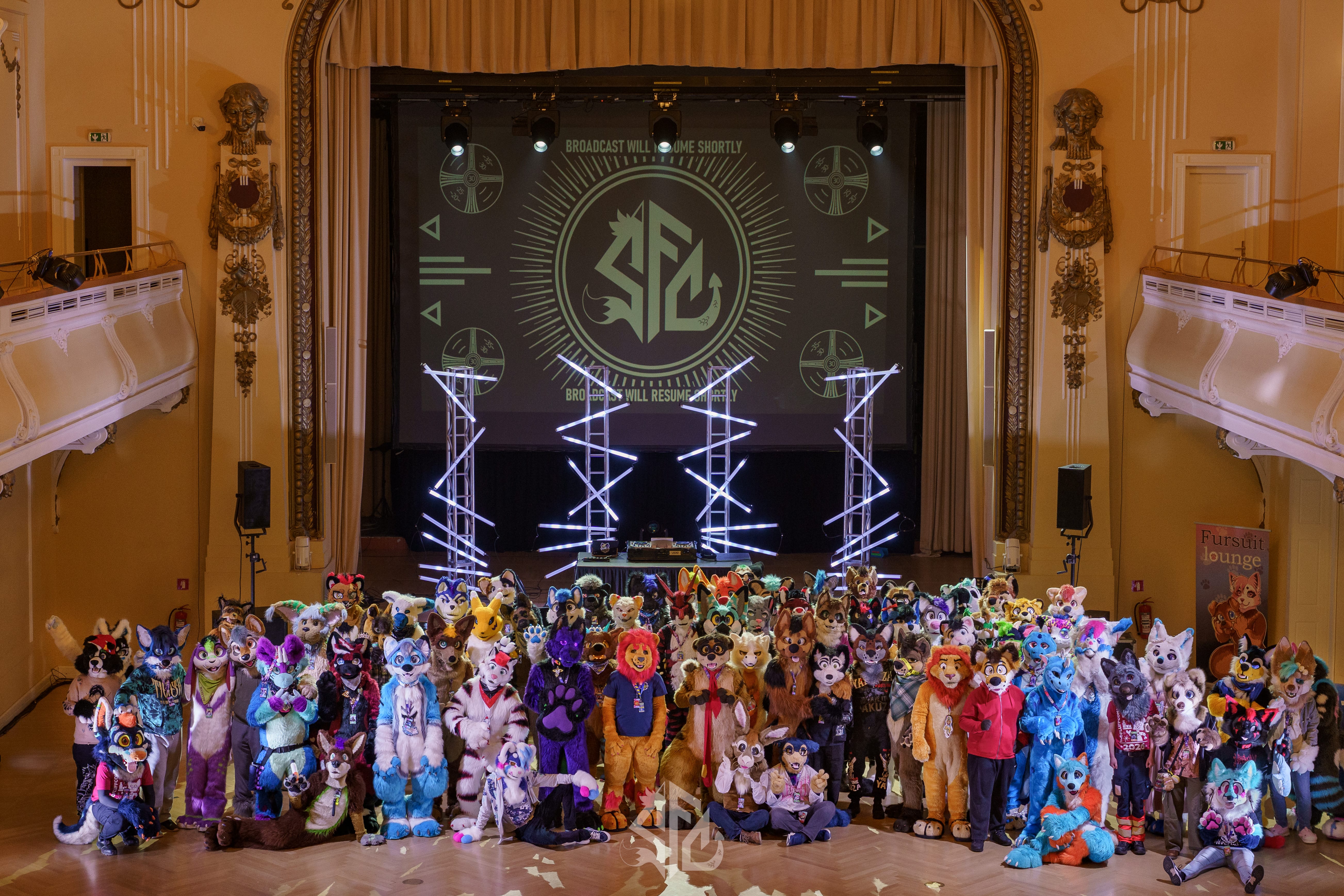 SloFluffCon 2026 fursuit group photo